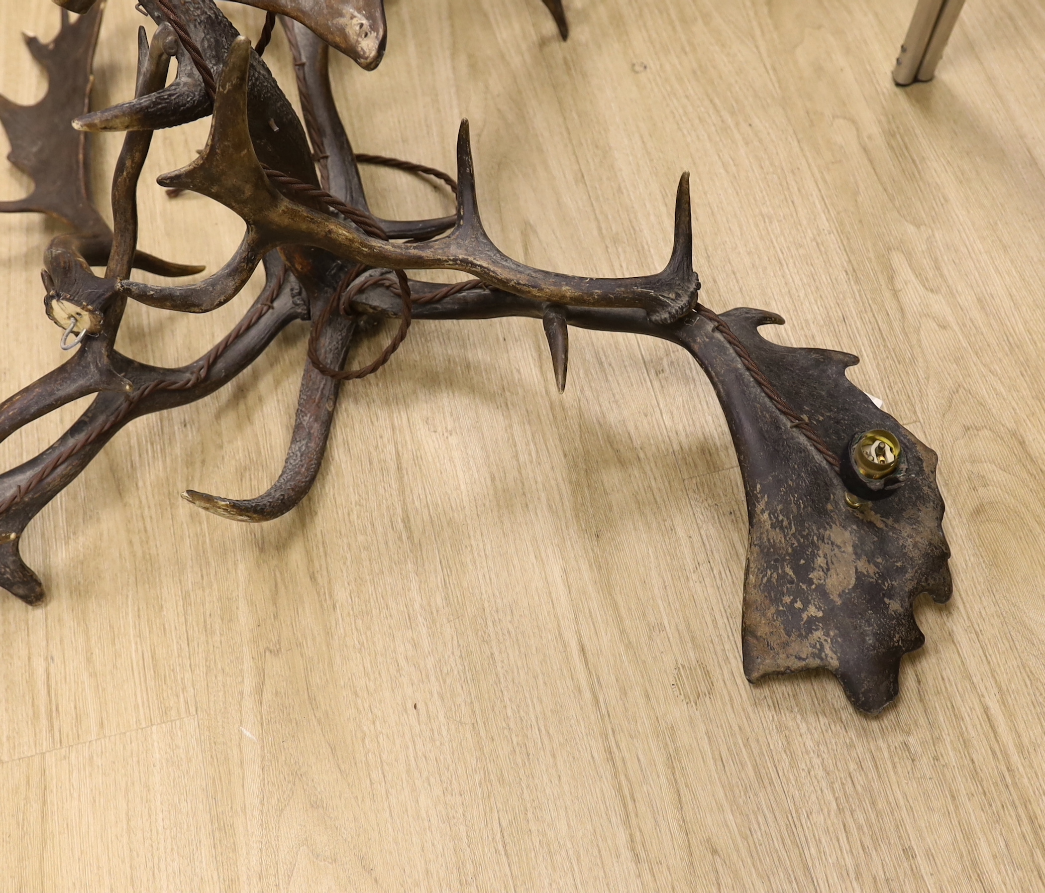 A stag antler chandelier